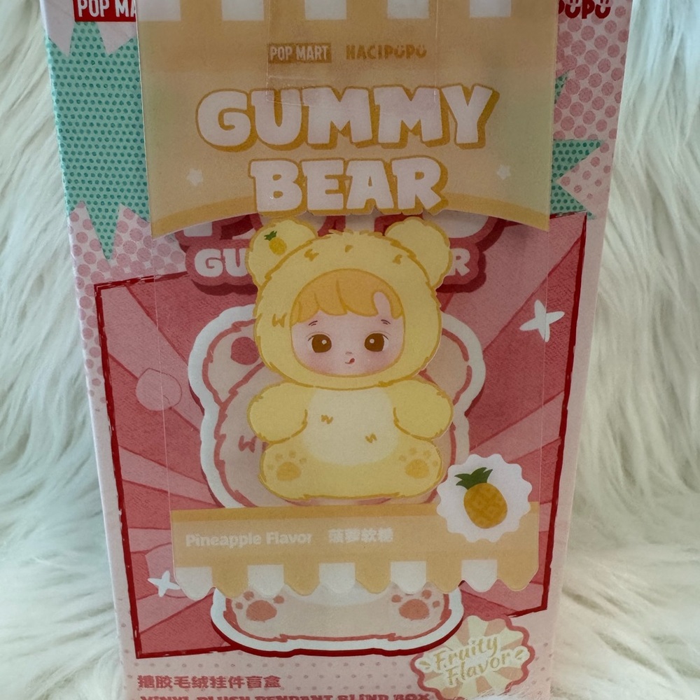 Authentic Pop Mart Hacipupu Gummy Bear Plush Pendant - Pineapple Flavor